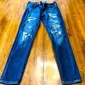 Blue Size 6. patched rips american eagle Jeans.